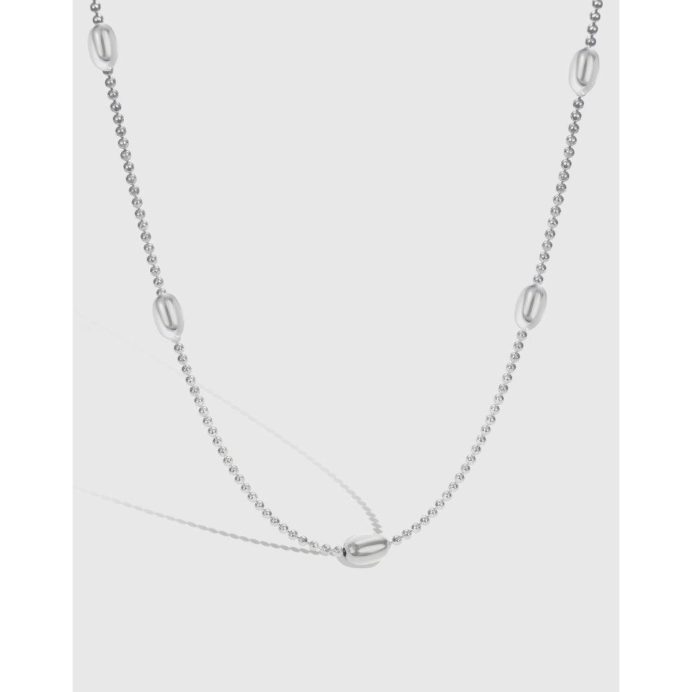 Elegant S925 Sterling Silver Oval Bead Choker Necklace for Women - Simple, High-End Niche Jewelry Design Sterling Silver 925
Elegant S925 Sterling Silver Oval Bead Choker Necklace for Women - Simple, High-End Niche Jewelry Design Sterling Silver 925