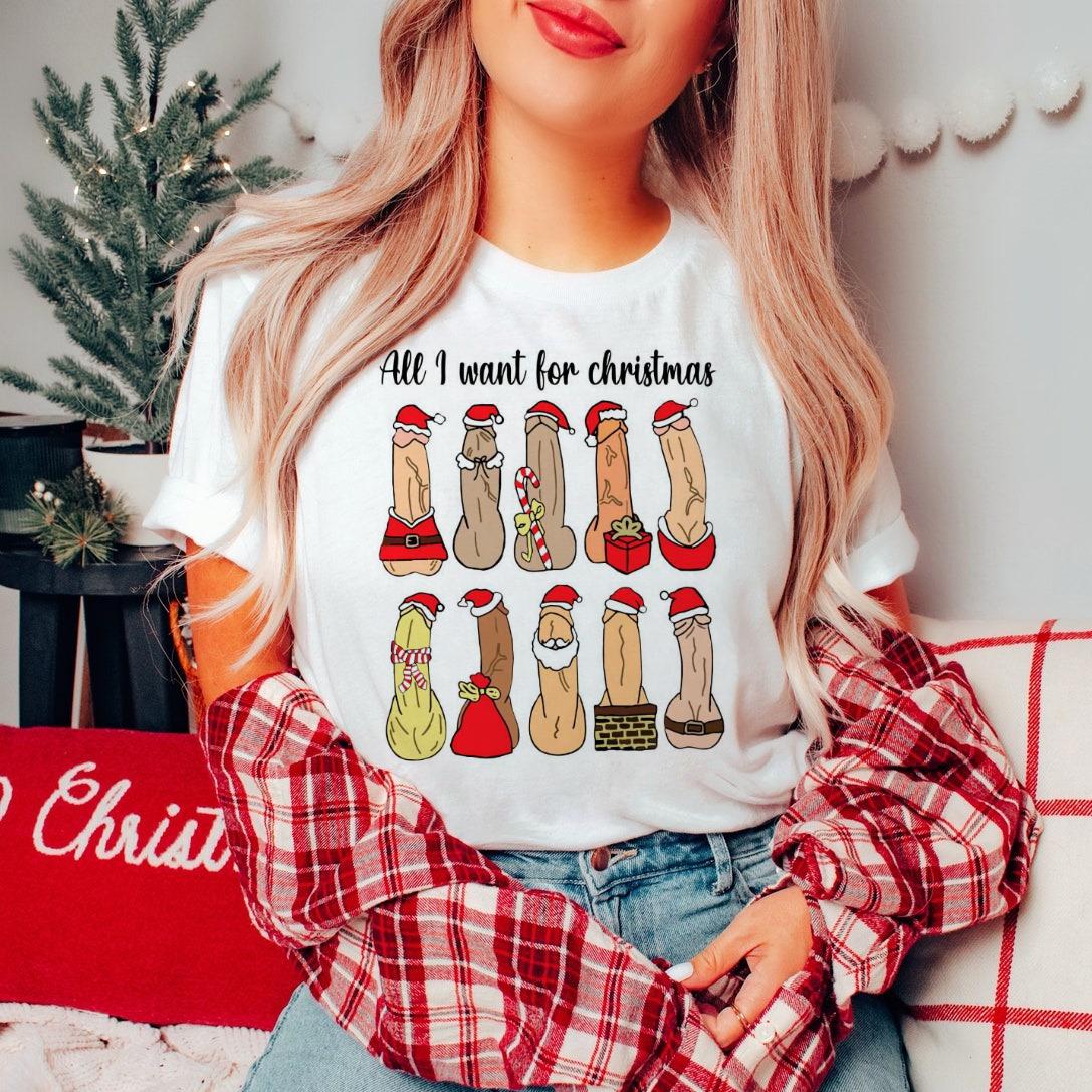 Funny Christmas Adult Humor All I Want For Christmas Pattern Short Sleeved Womens Top Round Neck Printed New Years TShirt S
Funny Christmas Adult Humor All I Want For Christmas Pattern Short Sleeved Womens Top Round Neck Printed New Years TShirt S