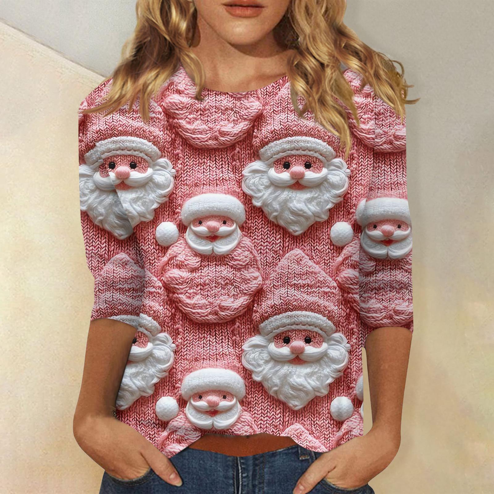 Женская модная повседневная футболка с рукавом три четверти и рождественским принтом, с круглым вырезом XL арбуз красный
Женская модная повседневная футболка с рукавом три четверти и рождественским принтом, с круглым вырезом XL арбуз красный