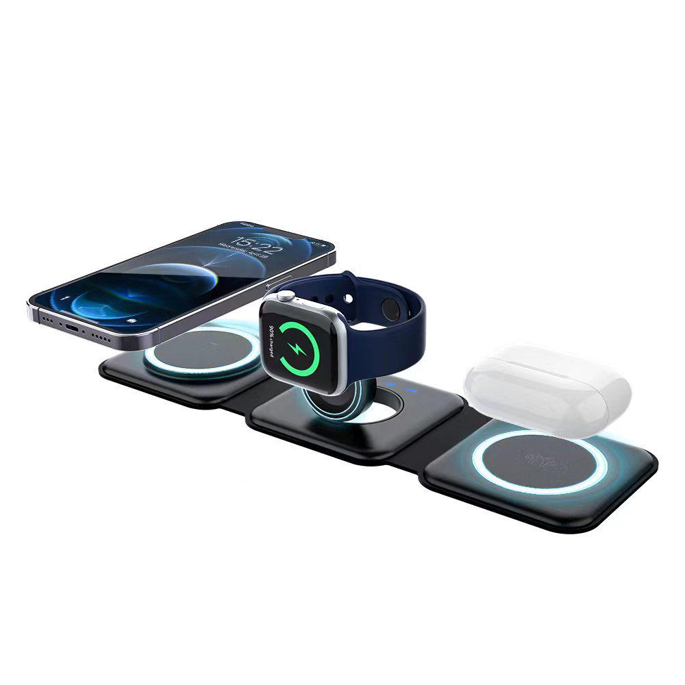 3-in-1 Foldable Portable Magnetic Wireless Charger, 18W білий 
3-in-1 Foldable Portable Magnetic Wireless Charger, 18W білий