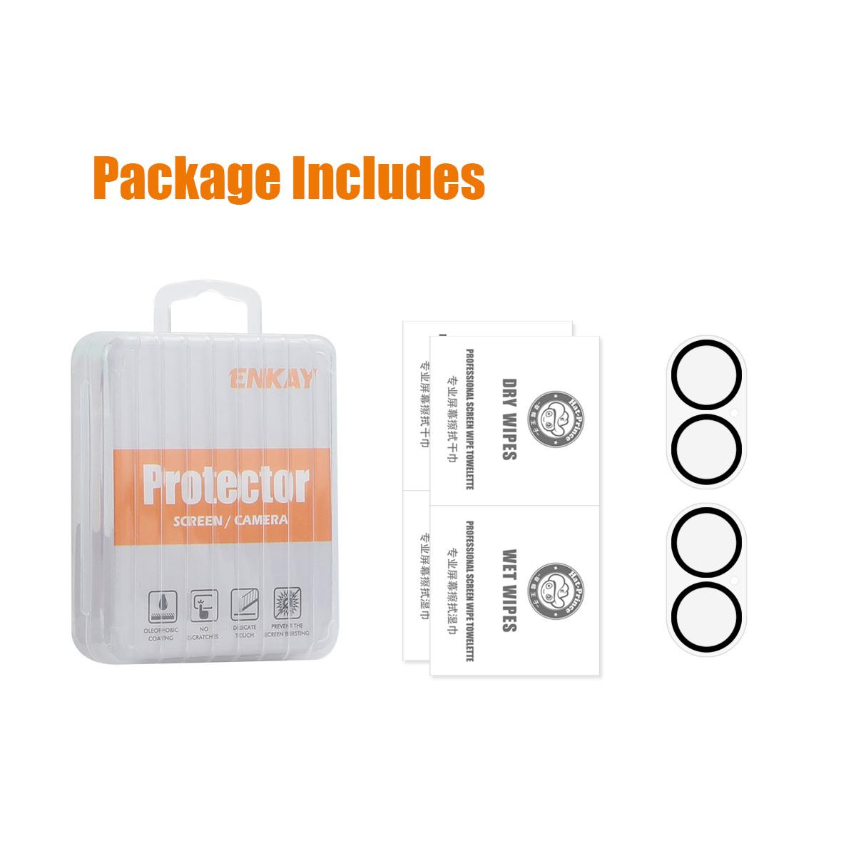 ENKAY HAT PRINCE 2Pcs For iPhone 16/16 Plus Camera Lens Film Black Ring Tempered Glass Lens Protector Type A
ENKAY HAT PRINCE 2Pcs For iPhone 16/16 Plus Camera Lens Film Black Ring Tempered Glass Lens Protector Type A