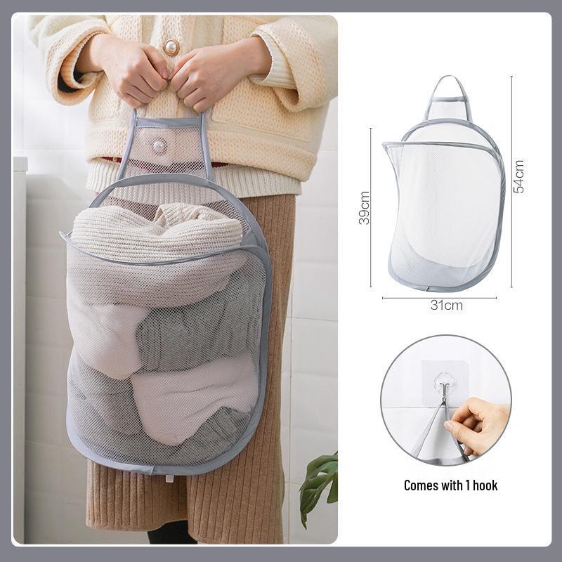 Foldable Wall-Mounted Laundry Basket - Mesh Storage Bag for Bathroom and Underwear OPP Bag серый
Foldable Wall-Mounted Laundry Basket - Mesh Storage Bag for Bathroom and Underwear OPP Bag серый