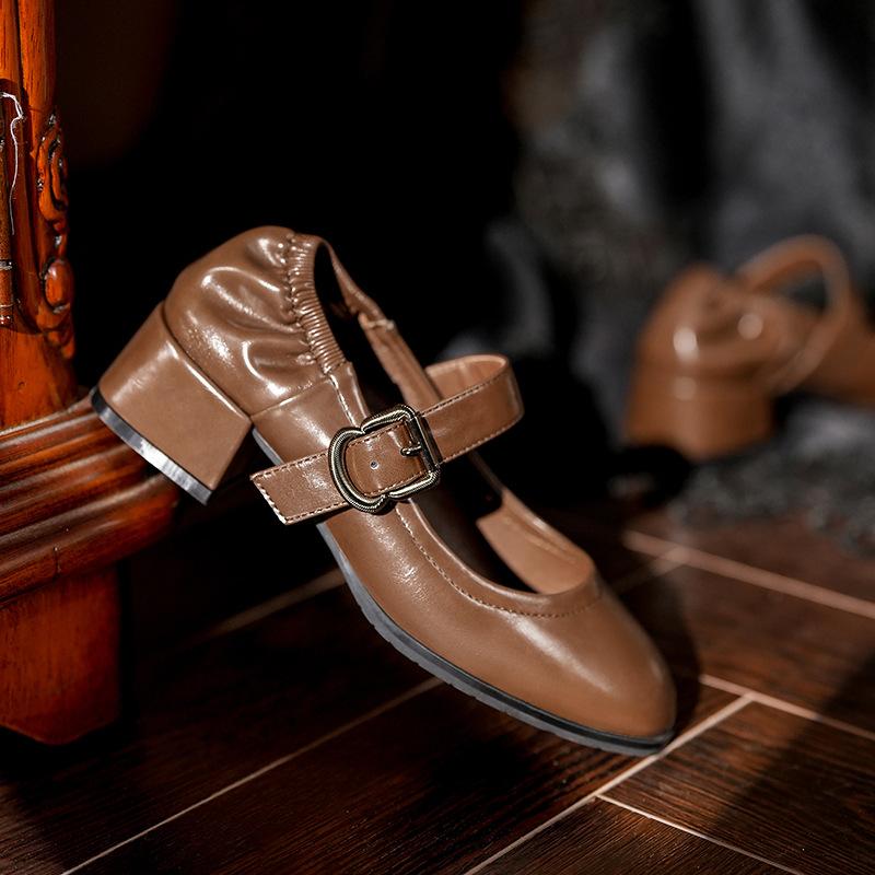 Плиссированная эластичная лента туфли Мэри Джейн женские толстый каблук круглый носок ремешок через подъем овечья кожа одинарные туфли маленькие кожаные туфли 39
Плиссированная эластичная лента туфли Мэри Джейн женские толстый каблук круглый носок ремешок через подъем овечья кожа одинарные туфли маленькие кожаные туфли 39