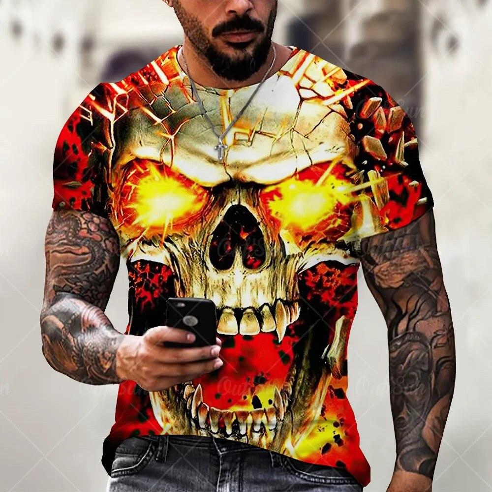 Summer Horror Skull 3D Print T Shirt For Men Casual Oversized Short Sleeve Clothes Streetwear Hip Hop Tops Tees Men Clothing
Summer Horror Skull 3D Print T Shirt For Men Casual Oversized Short Sleeve Clothes Streetwear Hip Hop Tops Tees Men Clothing