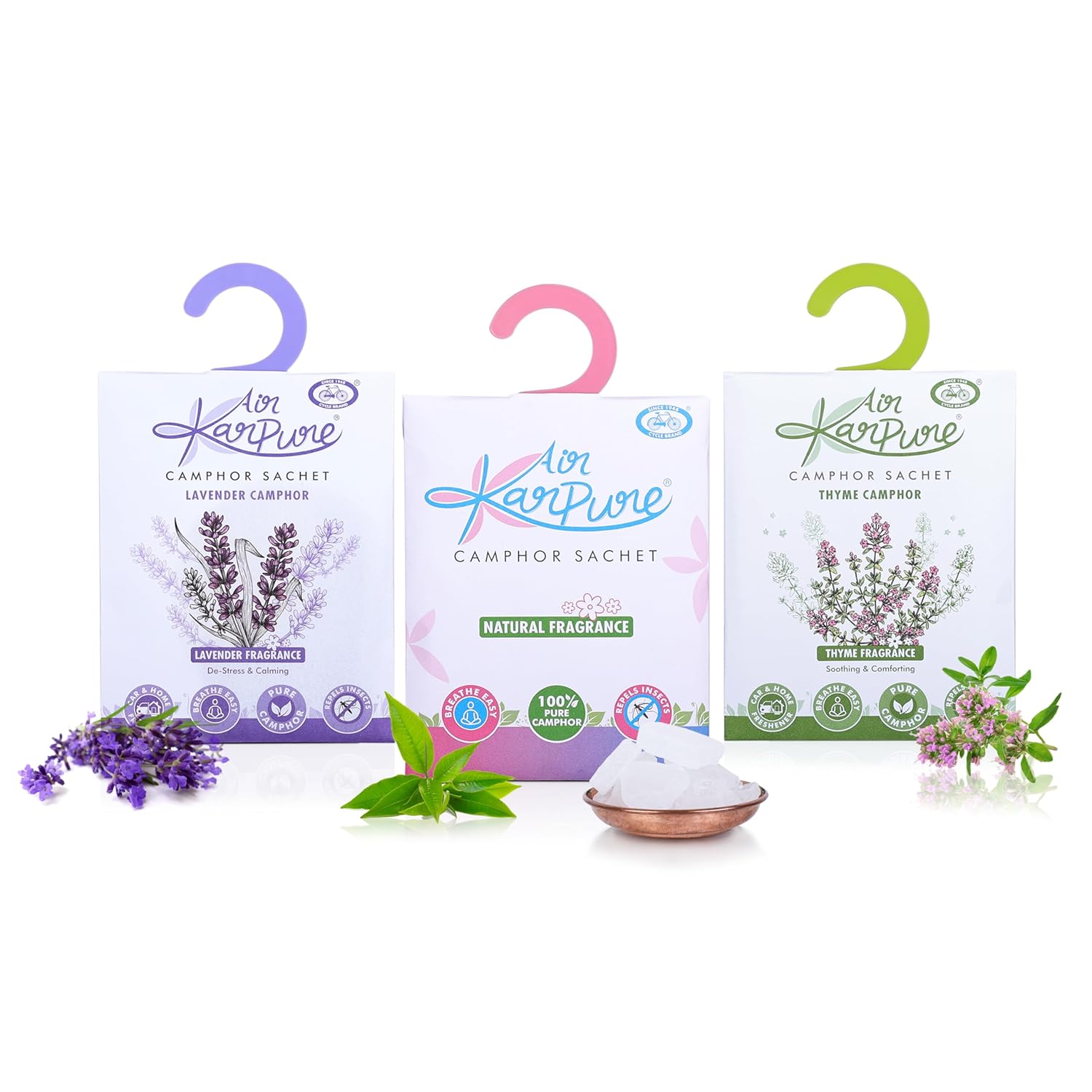 Cycle Pure Karpure Camphor Sachet Pack of 3 – Air Freshener for Home, Bathroom, 30 Days Lasting Thyme, Lavender, & Original Camphor Fragrance
Cycle Pure Karpure Camphor Sachet Pack of 3 – Air Freshener for Home, Bathroom, 30 Days Lasting Thyme, Lavender, & Original Camphor Fragrance