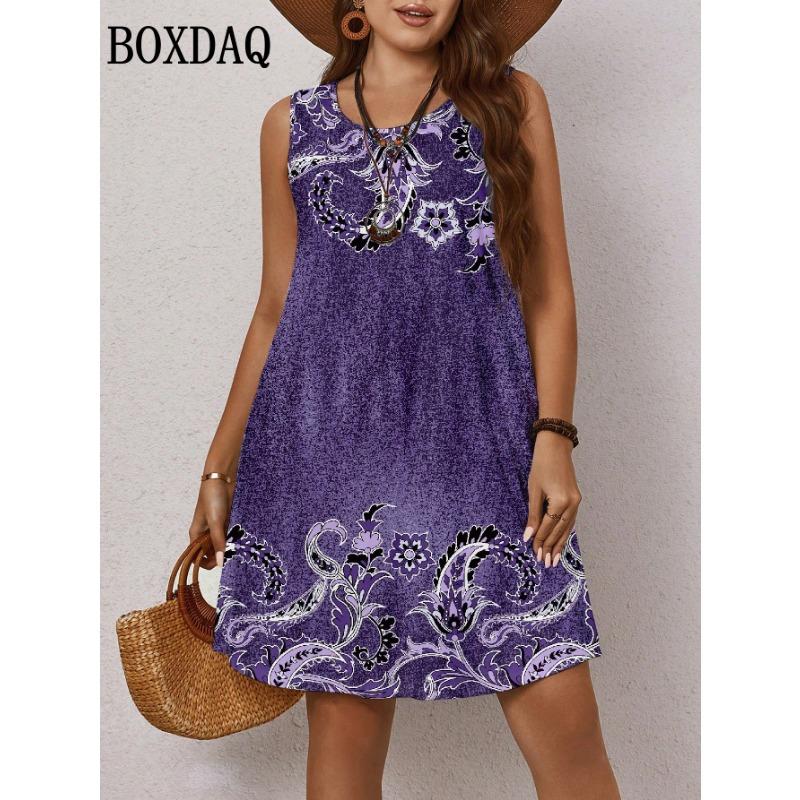 Women Floral Print Casual Elegant Round Neck Sleeveless Dress Beach Sundress Holiday Loose Boho Female Plus Size Clothing Summer 6XL
Women Floral Print Casual Elegant Round Neck Sleeveless Dress Beach Sundress Holiday Loose Boho Female Plus Size Clothing Summer 6XL