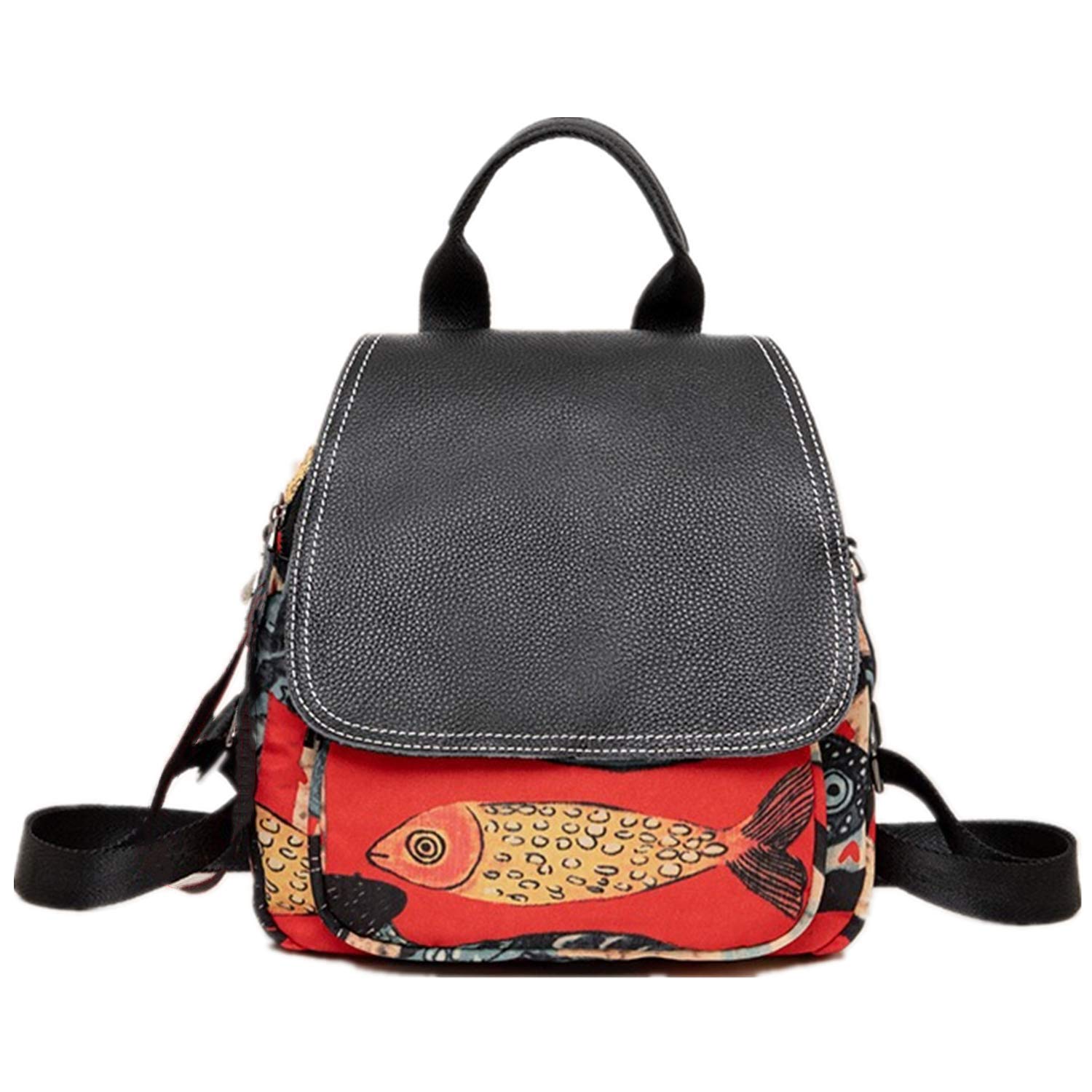 INIBULAM Women s Genuine LeatherCanvas Backpack, 3-Way BackpackShoulder Bag, Water-Repellent, Outdoor (Red Fish Design)
INIBULAM Women s Genuine LeatherCanvas Backpack, 3-Way BackpackShoulder Bag, Water-Repellent, Outdoor (Red Fish Design)