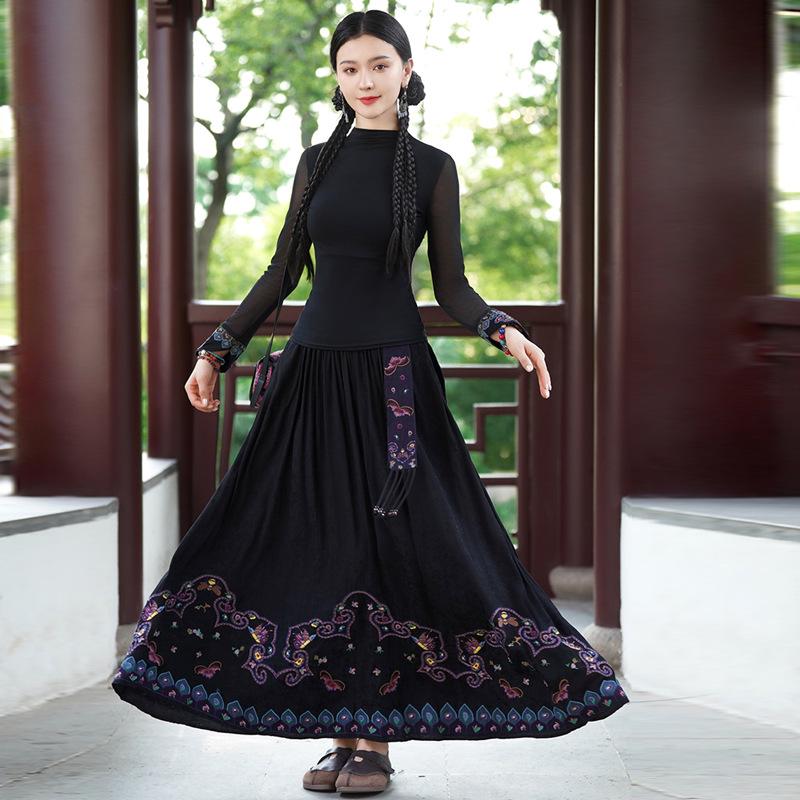 Autumn/Winter Ethnic Women s Chinese Embroidered Tassel A-line Midi Skirt One Size чёрный
Autumn/Winter Ethnic Women s Chinese Embroidered Tassel A-line Midi Skirt One Size чёрный