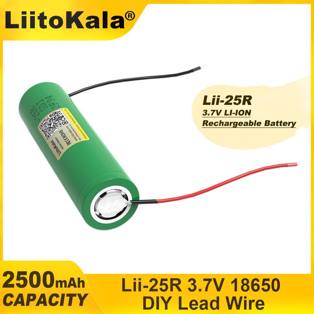 LiitoKala Rechargeable Lithium Battery, High Capacity Nickel Battery, DIY, Lii-25R, 18650, 3.7 V, 2500mAh With Line 1PCS
LiitoKala Rechargeable Lithium Battery, High Capacity Nickel Battery, DIY, Lii-25R, 18650, 3.7 V, 2500mAh With Line 1PCS