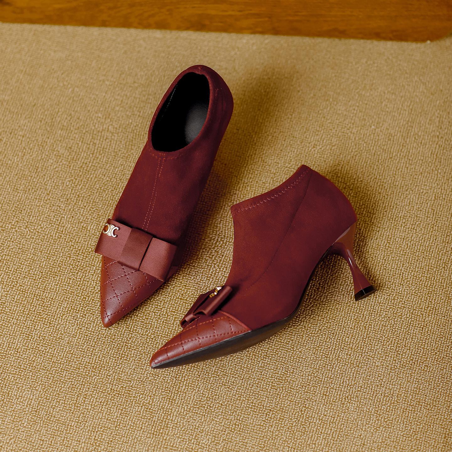 Черные туфли-лодочки Xiaoxiangfeng с глубоким вырезом и высоким каблуком, женские осенне-зимние новые拼接 тонкий каблук острый носок эластичные тонкие ботильоны ботильоны 40 бордовый
Черные туфли-лодочки Xiaoxiangfeng с глубоким вырезом и высоким каблуком, женские осенне-зимние новые拼接 тонкий каблук острый носок эластичные тонкие ботильоны ботильоны 40 бордовый