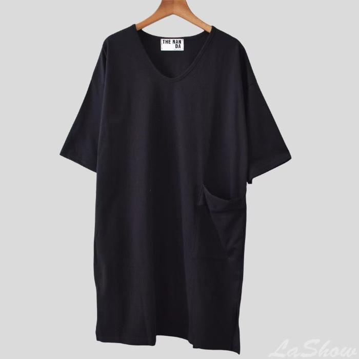 Cotton Dongdaemun new large-size women s clothing side stickers, pocket hem split ends, loose casual and thin top One size fits all чорний
Cotton Dongdaemun new large-size women s clothing side stickers, pocket hem split ends, loose casual and thin top One size fits all чорний