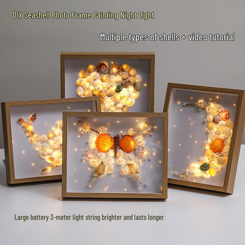DIY Seashell Night Light Photo Frame & Conch Painting Kit: Creative Handmade Ornament Gift
DIY Seashell Night Light Photo Frame & Conch Painting Kit: Creative Handmade Ornament Gift