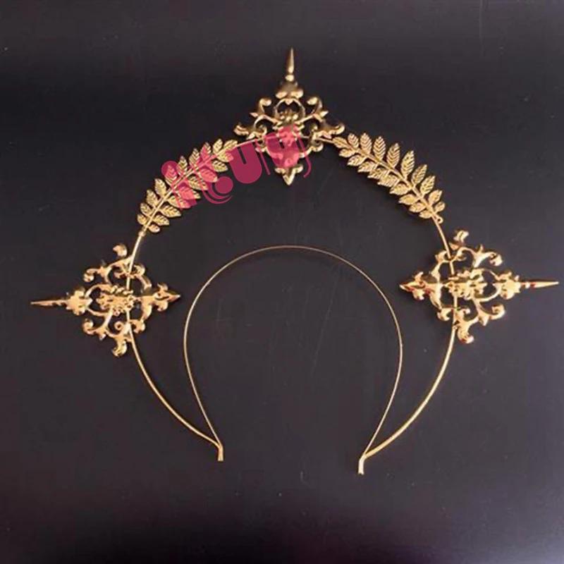 Gothic KC Halo Crown Headpiece Goddess Virgin Mary Gold Spiked Halo Headdress Baroque Bead Chain Headwear Hair Accessories
Gothic KC Halo Crown Headpiece Goddess Virgin Mary Gold Spiked Halo Headdress Baroque Bead Chain Headwear Hair Accessories