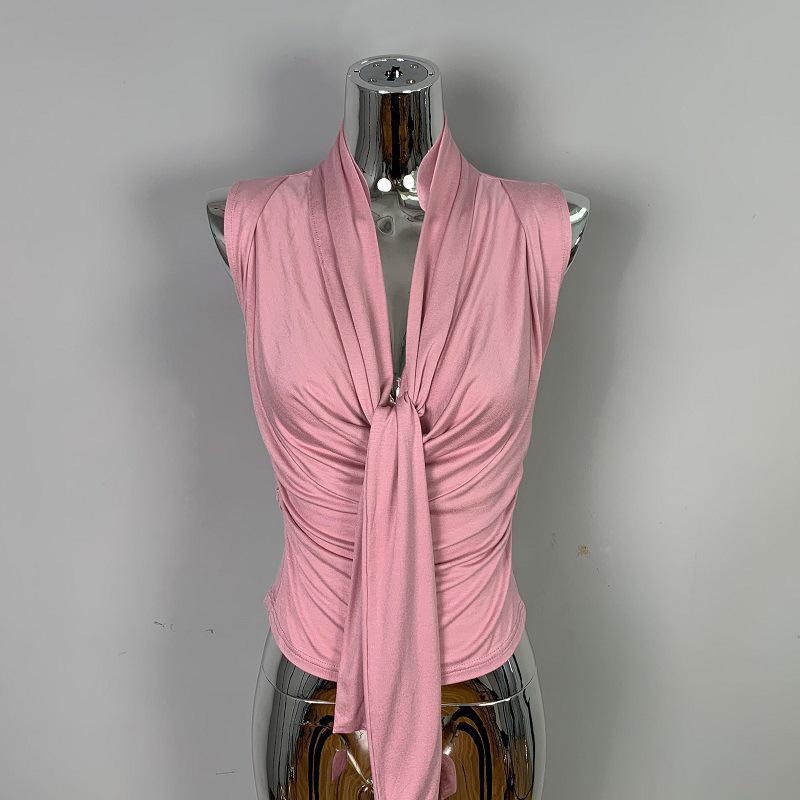 Women s Korean Style Sleeveless Ruffle T-shirt - Slimming & Sexy with Sashes One Size рожевий
Women s Korean Style Sleeveless Ruffle T-shirt - Slimming & Sexy with Sashes One Size рожевий