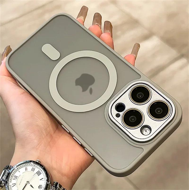 Матовый защитный магнитный чехол для Magsafe, металлическая крышка объектива для iPhone 15, 14, 13, 12, 11 Pro Plus Max, полупрозрачный чехол с беспроводной зарядкой For iPhone 15
Матовый защитный магнитный чехол для Magsafe, металлическая крышка объектива для iPhone 15, 14, 13, 12, 11 Pro Plus Max, полупрозрачный чехол с беспроводной зарядкой For iPhone 15