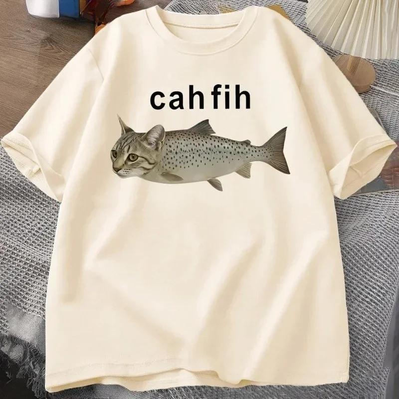 Fun cat print Tshirt like fish short sleeved round neck versatile fashion Womens Tshirt suitable for all seasons S
Fun cat print Tshirt like fish short sleeved round neck versatile fashion Womens Tshirt suitable for all seasons S