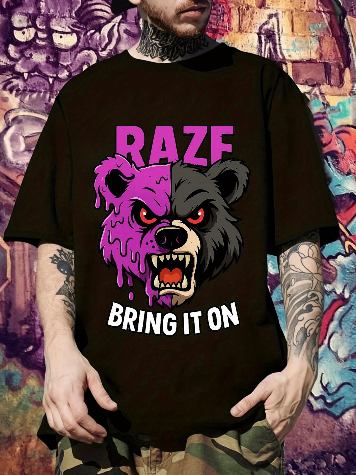 RAZB Graphic T-shirt with Cartoon Bear Print & BRING IT ON Slogan - Black Casual Short Sleeve Tee L
RAZB Graphic T-shirt with Cartoon Bear Print & BRING IT ON Slogan - Black Casual Short Sleeve Tee L