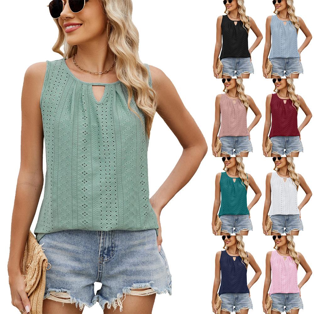 Amazon Europe and the United States cross-border foreign trade 2025 spring and summer new round neck hollow pleated vest sleeveless T-shirt top women S чёрный
Amazon Europe and the United States cross-border foreign trade 2025 spring and summer new round neck hollow pleated vest sleeveless T-shirt top women S чёрный