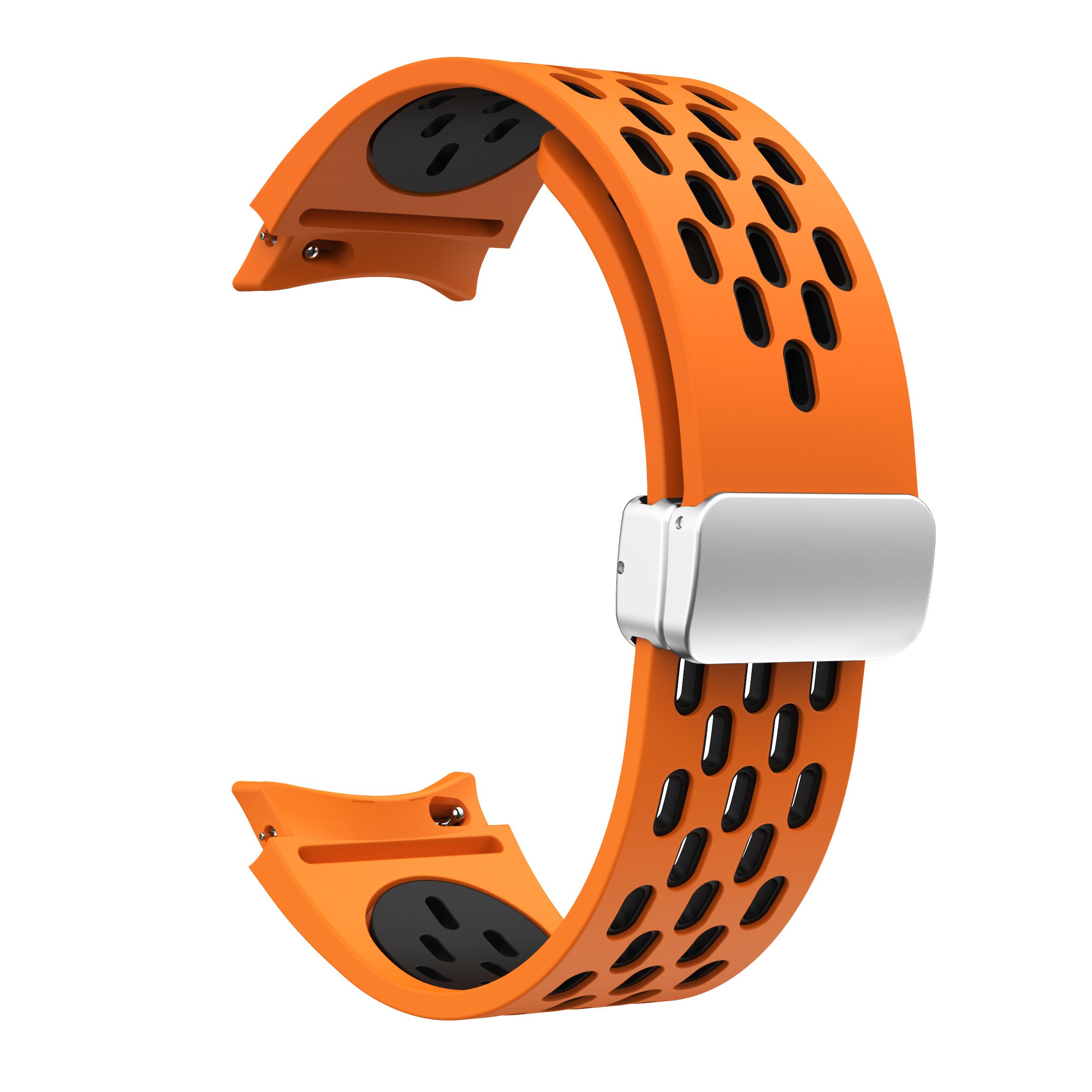 For Samsung Galaxy Watch FE 40mm/Watch6 40mm/Watch6 44mm/Watch6 Classic 43mm Watch Strap with Silver Buckle Orange+Black
For Samsung Galaxy Watch FE 40mm/Watch6 40mm/Watch6 44mm/Watch6 Classic 43mm Watch Strap with Silver Buckle Orange+Black