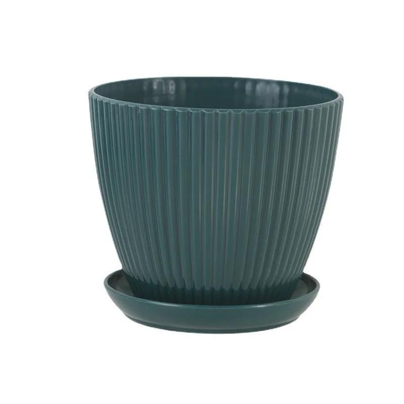Round Striped Plastic Flower Pot with Tray Succulent Planter for Indoor Balcony Garden Decor SL- темно-зелений колір
Round Striped Plastic Flower Pot with Tray Succulent Planter for Indoor Balcony Garden Decor SL- темно-зелений колір