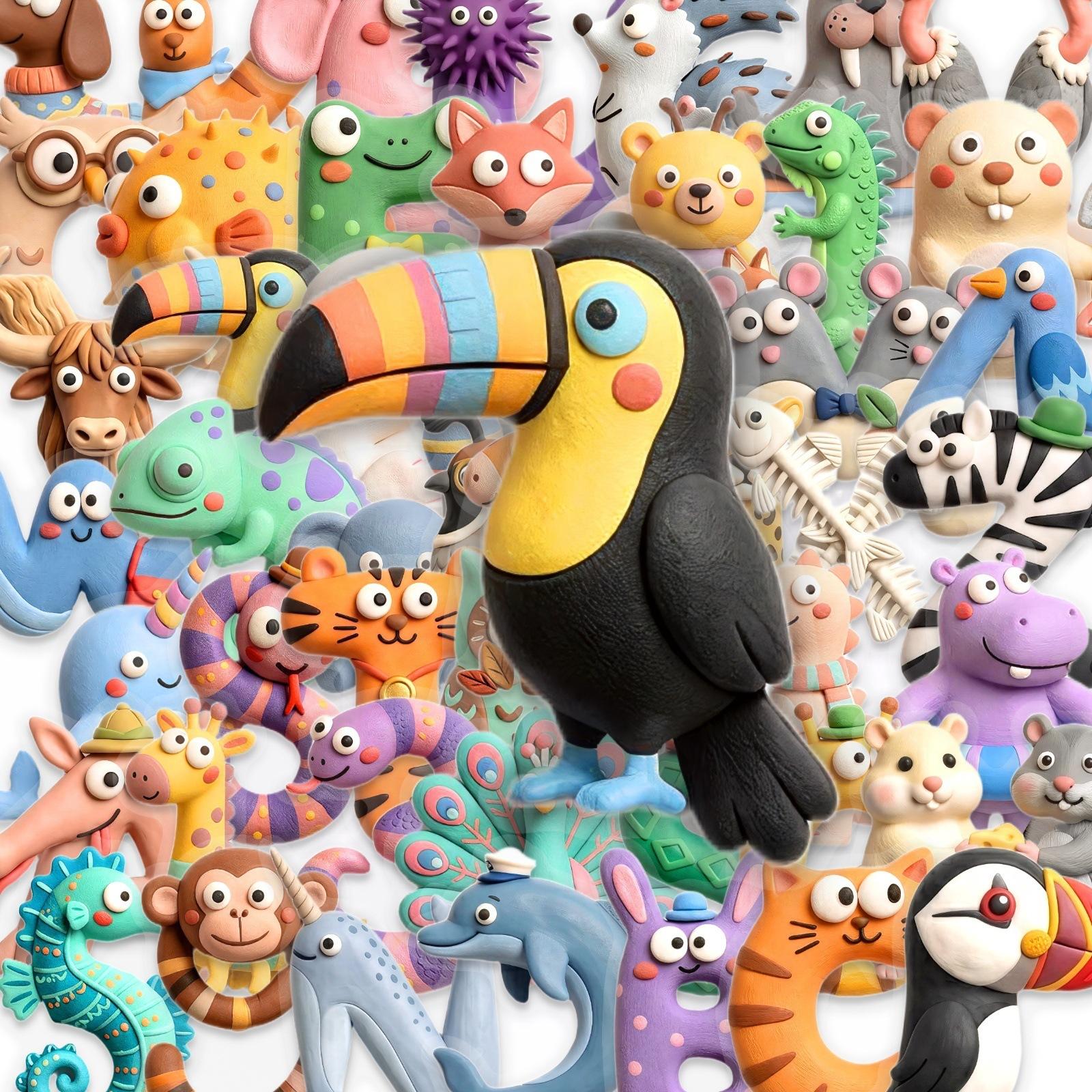 50 3D Clay Wind Alphanumeric Animal Stickers Transparent Pet Waterproof Material Cute Stickers
50 3D Clay Wind Alphanumeric Animal Stickers Transparent Pet Waterproof Material Cute Stickers