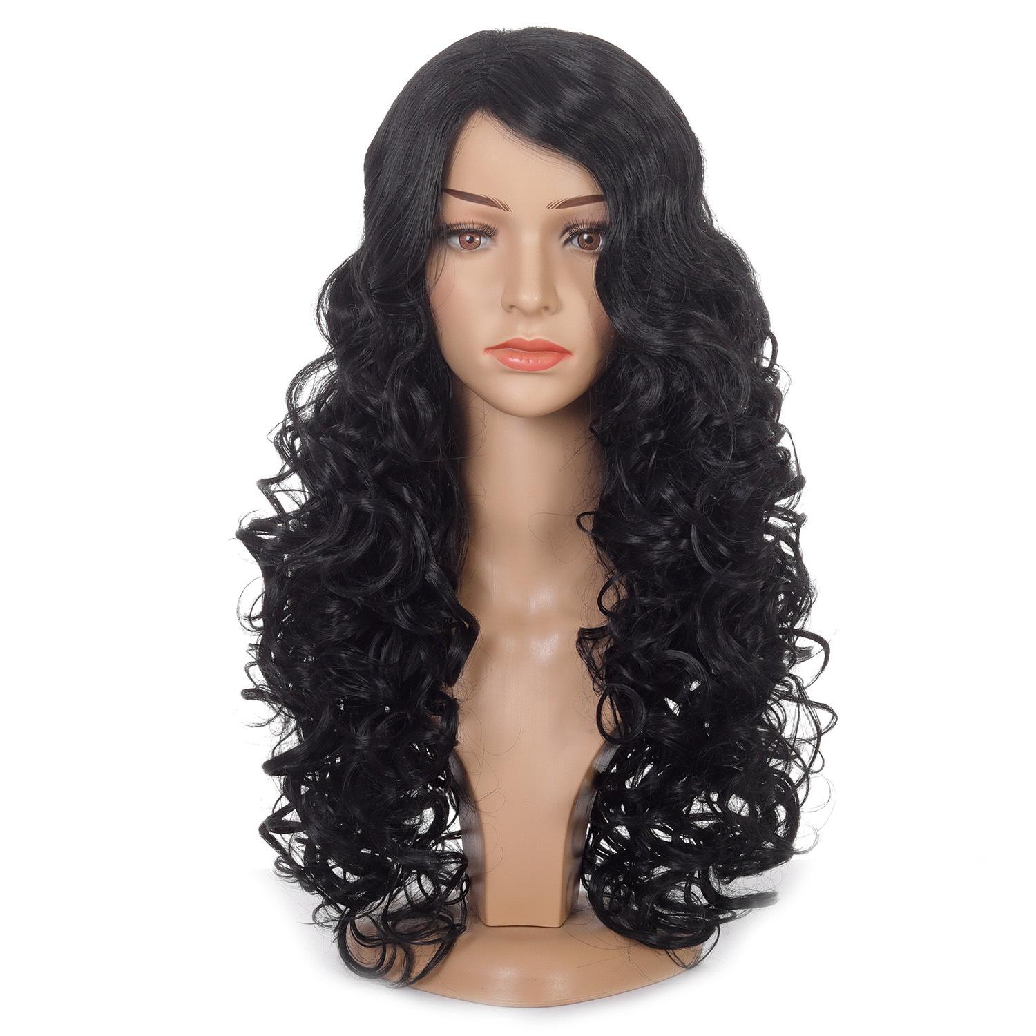 Довга хвиляста перука для жінок Синтетичне натуральне коричневе чорне волосся Термостійке волокно Перука для косплею щоденного використання чорний
Довга хвиляста перука для жінок Синтетичне натуральне коричневе чорне волосся Термостійке волокно Перука для косплею щоденного використання чорний