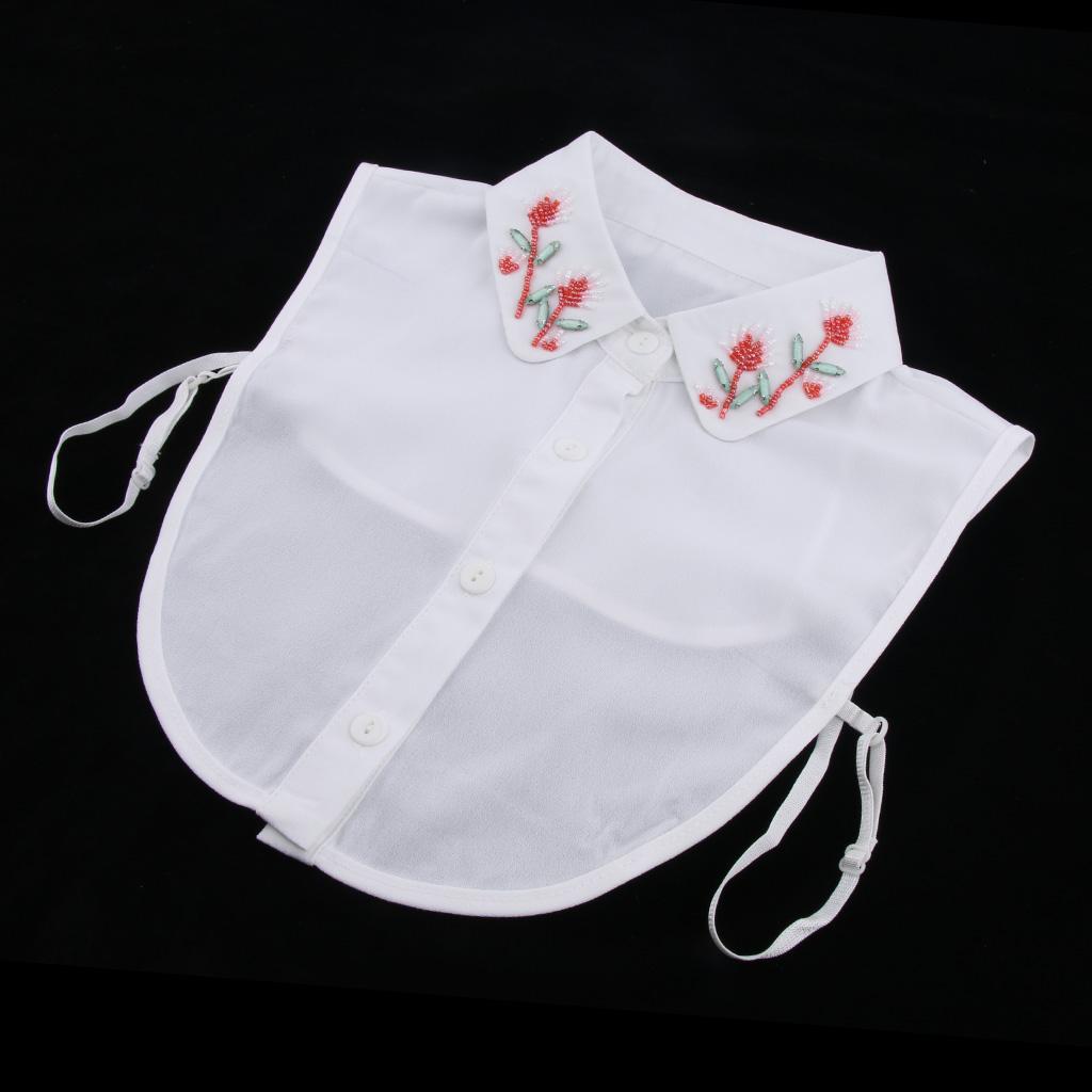 Women Removable Faux Collar Floral Embroidered Half Shirt Blouse Dickey Fashion Bib for Casual T Shirt
Women Removable Faux Collar Floral Embroidered Half Shirt Blouse Dickey Fashion Bib for Casual T Shirt