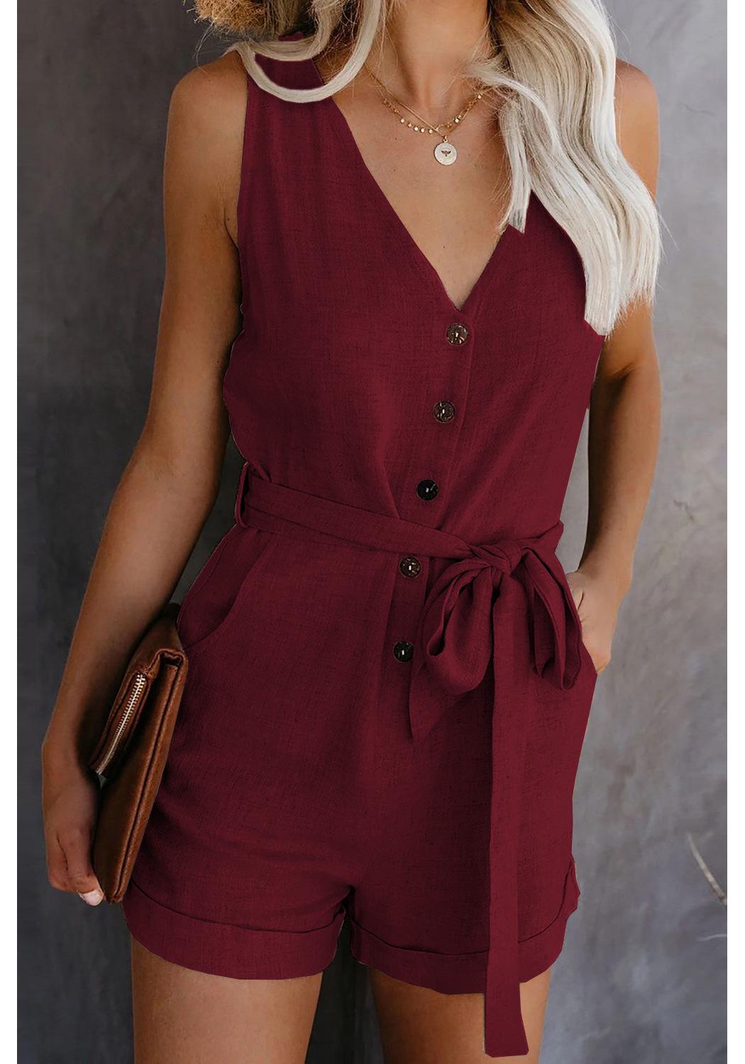 Women s Solid Color V-Neck Bow Jumpsuit - Summer 2025 Casual Capris 4XL вина червоного кольору
Women s Solid Color V-Neck Bow Jumpsuit - Summer 2025 Casual Capris 4XL вина червоного кольору