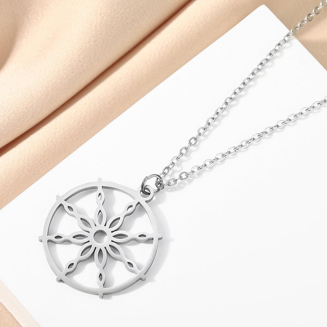 Kintal exquisite stainless steel Dharma Wheel Buddhism Necklace Dharmachakra Charm Pendant jewelry Christma gift girlfriend срібний
Kintal exquisite stainless steel Dharma Wheel Buddhism Necklace Dharmachakra Charm Pendant jewelry Christma gift girlfriend срібний