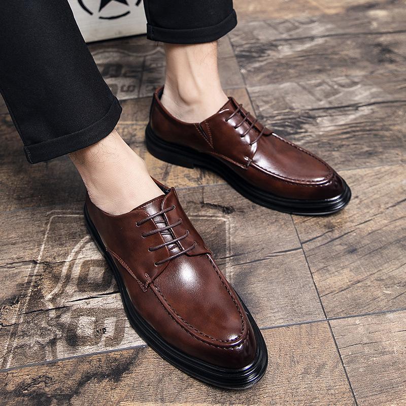 Men s casual leather shoes large size new lace-up leather shoes business dress shoes British style groom wedding shoes 38
Men s casual leather shoes large size new lace-up leather shoes business dress shoes British style groom wedding shoes 38