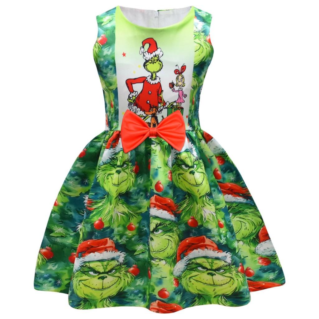 The Grinch Girl Dress With Bow And Cartoon Pattern For Spring Summer Wear 100cm
The Grinch Girl Dress With Bow And Cartoon Pattern For Spring Summer Wear 100cm