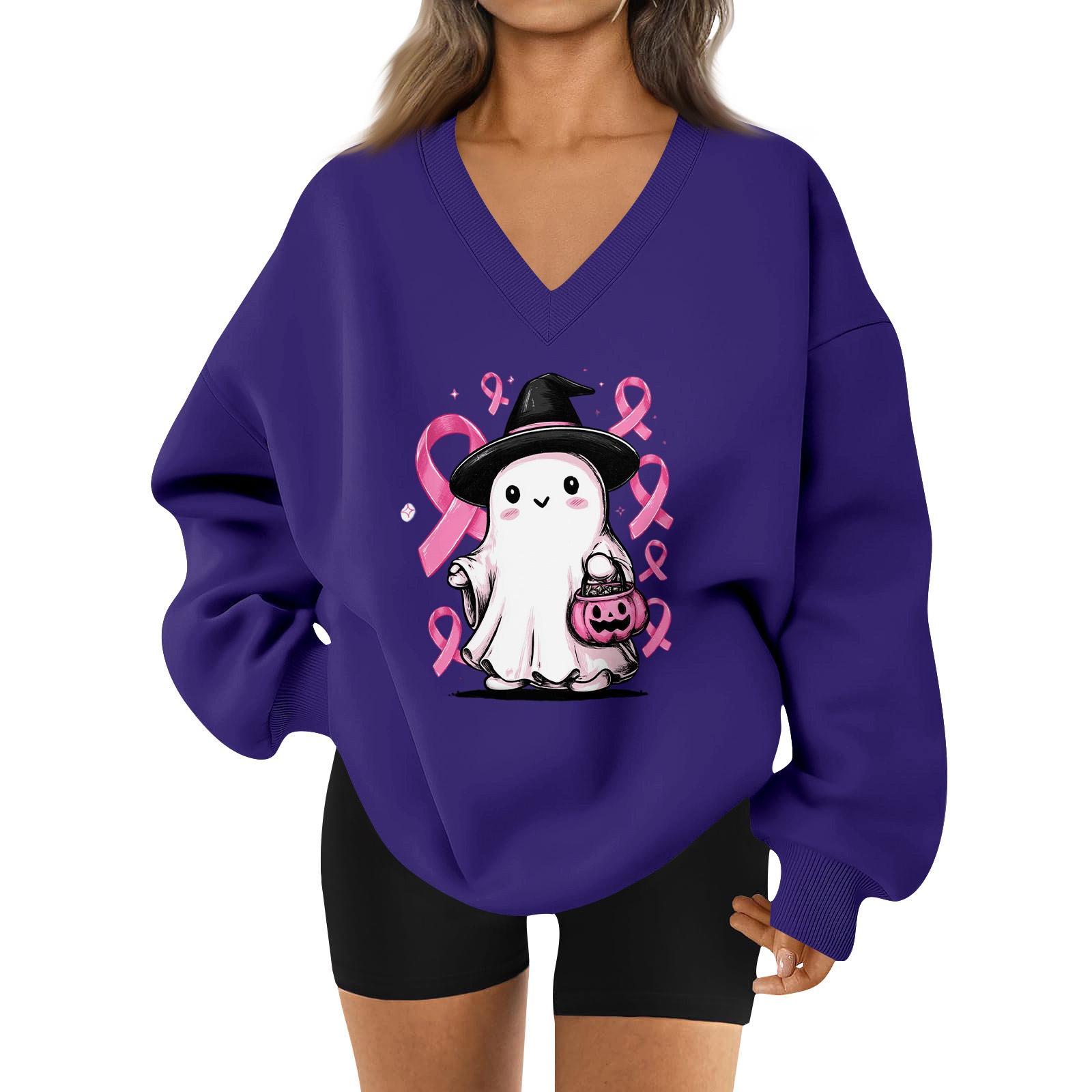 Женский спортивный свитшот с V-образным вырезом, приспущенным плечом и принтом на Хэллоуин L фиолетовый
Женский спортивный свитшот с V-образным вырезом, приспущенным плечом и принтом на Хэллоуин L фиолетовый