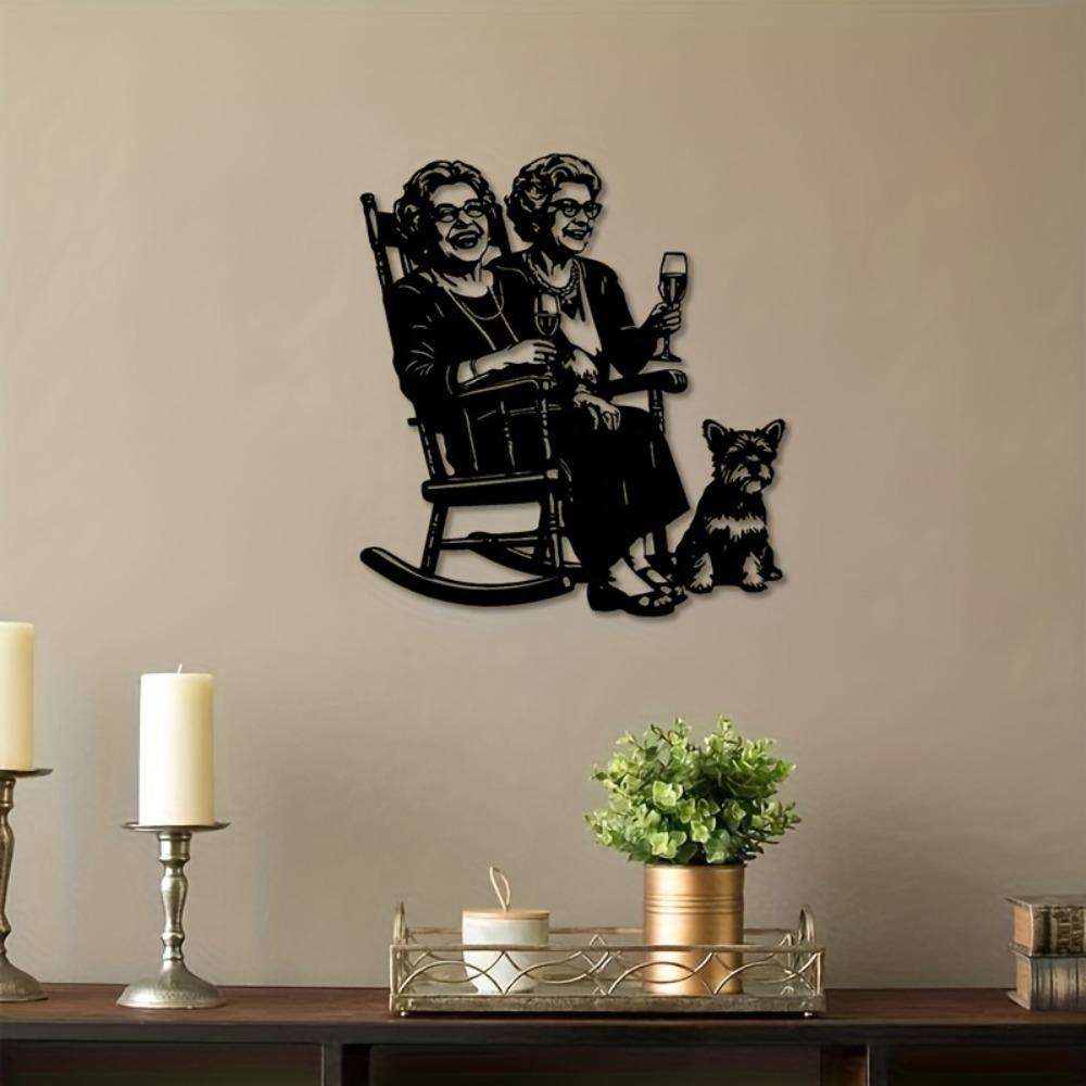 Wrought Iron Wall Art Two Women Rocking Chair Wine Glass Minimalist Design Mother Day Thanksgiving Gift S-30cm/12inch
Wrought Iron Wall Art Two Women Rocking Chair Wine Glass Minimalist Design Mother Day Thanksgiving Gift S-30cm/12inch