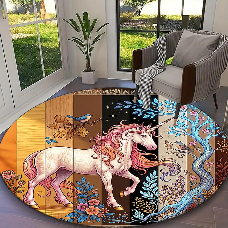 1pc Starry Night Pink Mane Unicorn Printed Chair Rug for Home Office Use, Living Room Kitchen Game Room Round Carpet Diameter 60cm
1pc Starry Night Pink Mane Unicorn Printed Chair Rug for Home Office Use, Living Room Kitchen Game Room Round Carpet Diameter 60cm