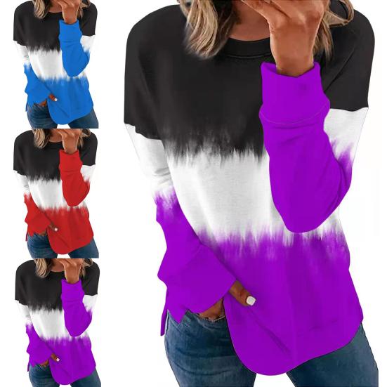 Women T-shirt Horizontal Stripes Contrast Color Print Autumn Loose Round Neck Long Sleeve Blouse Pullover Streetwear
Women T-shirt Horizontal Stripes Contrast Color Print Autumn Loose Round Neck Long Sleeve Blouse Pullover Streetwear