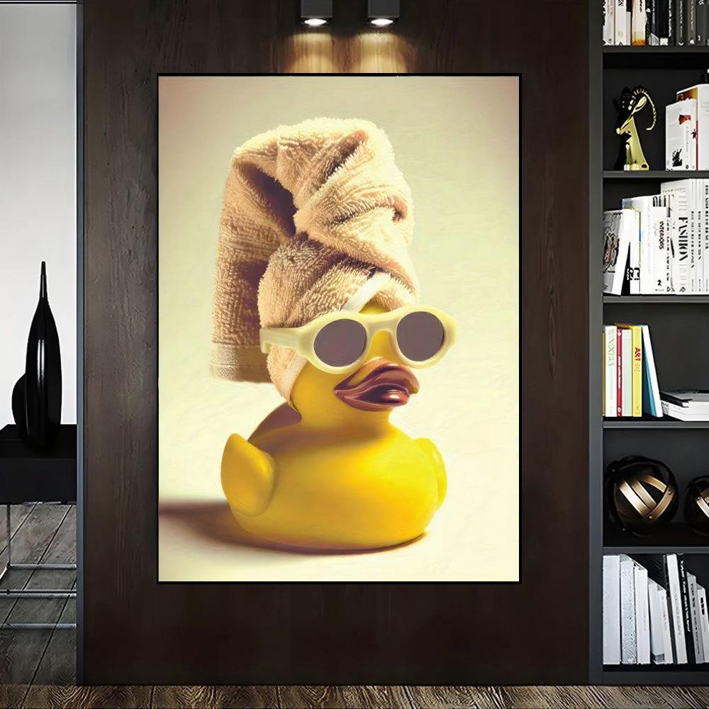 Quirky Yellow Duckling: Rubber Duck in Towel with Stylish Hat and Brimless Cap 30*40cm canvas
Quirky Yellow Duckling: Rubber Duck in Towel with Stylish Hat and Brimless Cap 30*40cm canvas
