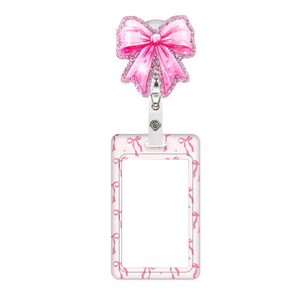 Retractable Card Holder Pink Acrylic Badge Holder Expansion Buckle Badge Clip Pink Bow Badge Cover For Event Souvenirs
Retractable Card Holder Pink Acrylic Badge Holder Expansion Buckle Badge Clip Pink Bow Badge Cover For Event Souvenirs