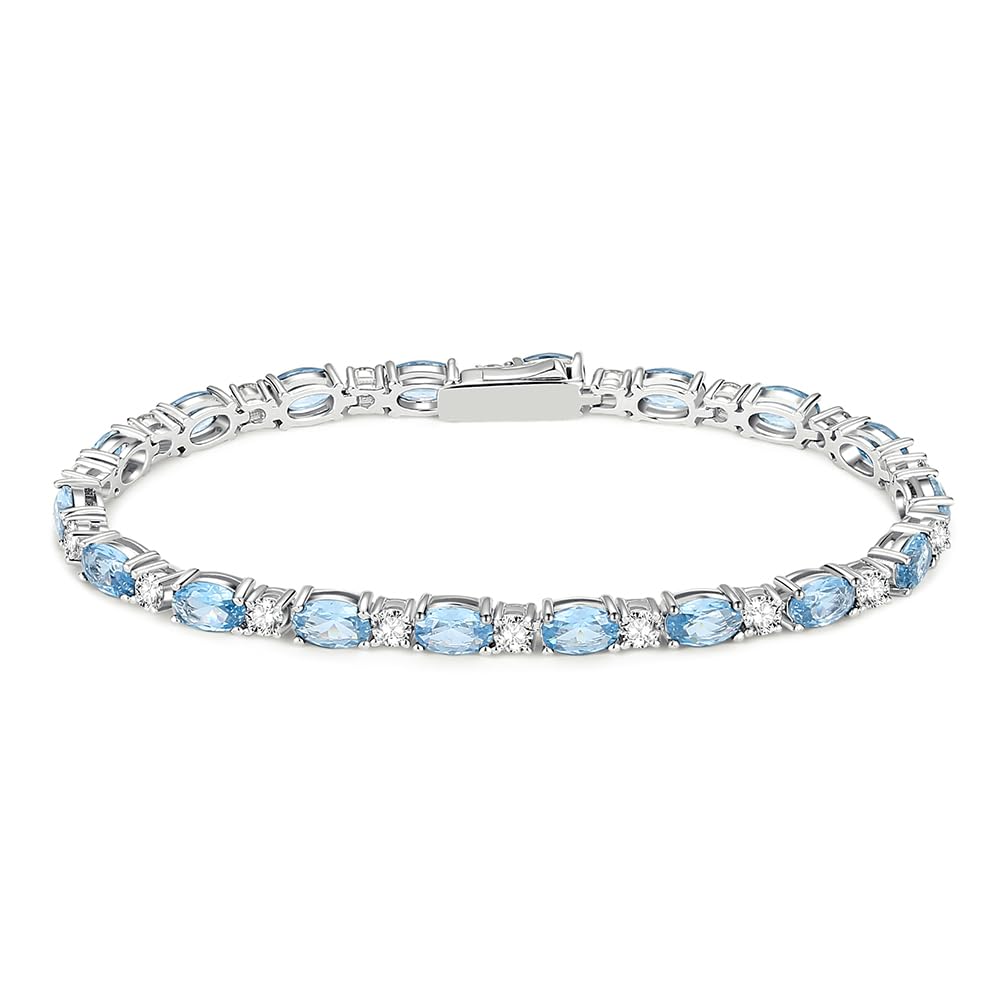 FANCIME Tennis Bracelet March Birthstone Synthetic Aquamarine Tennis Bracelet Zirconia Silver S925 Amulet Christmas Birthday Anniversary Present Gift
FANCIME Tennis Bracelet March Birthstone Synthetic Aquamarine Tennis Bracelet Zirconia Silver S925 Amulet Christmas Birthday Anniversary Present Gift