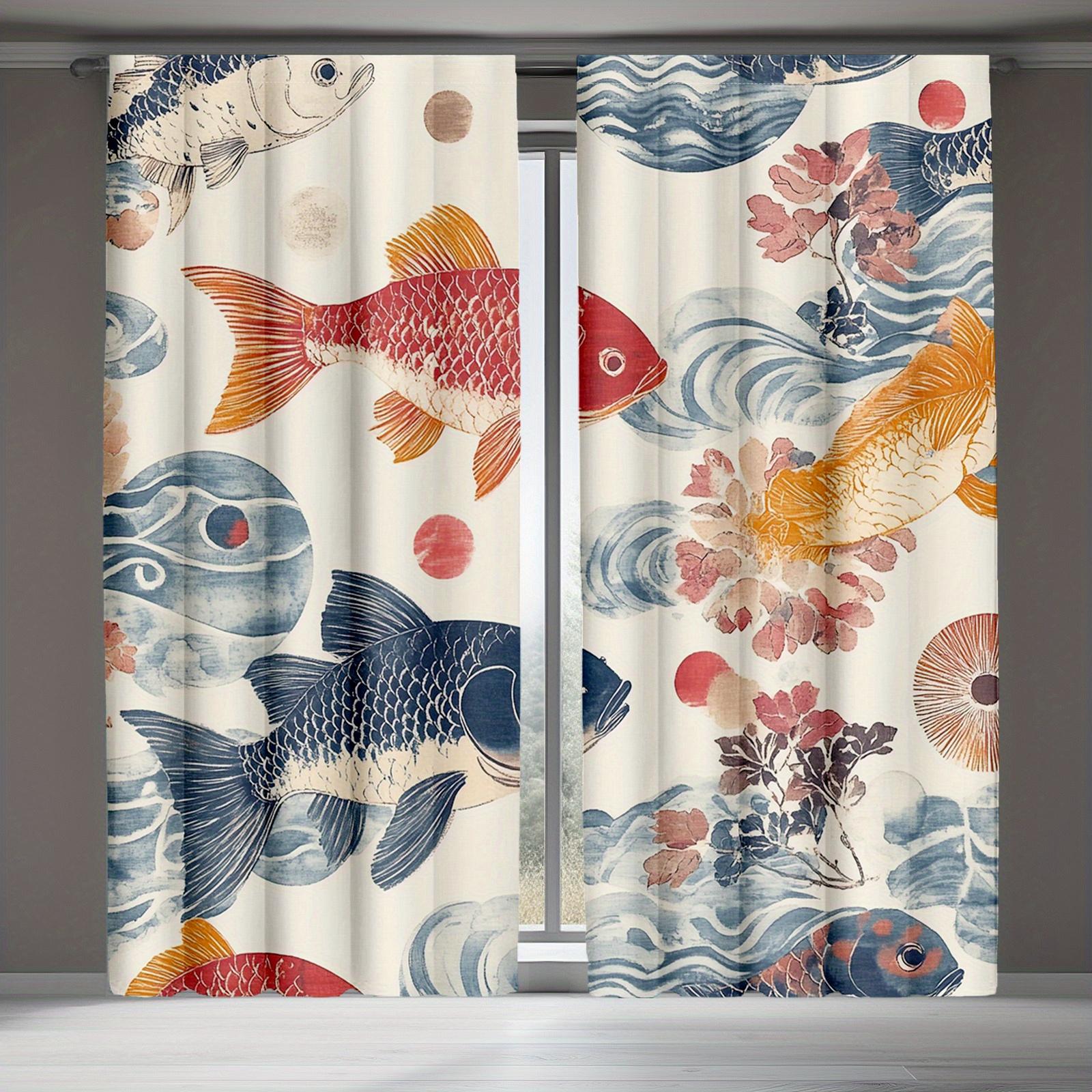 Set Of 2 Decorative Curtainshandcrafted Noren Curtains Ukiyoe Wave Fish Room Divider Curtain Made Polyester W100*H70(CM)-Rod Pocket&1PCS
Set Of 2 Decorative Curtainshandcrafted Noren Curtains Ukiyoe Wave Fish Room Divider Curtain Made Polyester W100*H70(CM)-Rod Pocket&1PCS