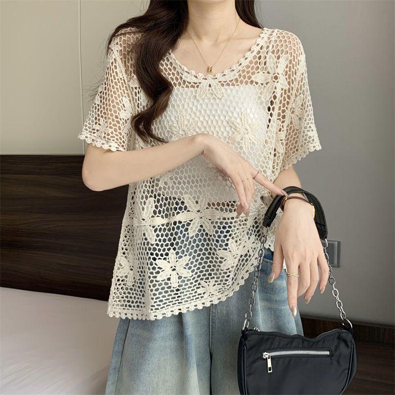 Топ с короткими рукавами и цветочным кружевом для женской летней верхней одежды с ажурным дизайном, уникальная и универсальная рубашка с короткими рукавами XL
Топ с короткими рукавами и цветочным кружевом для женской летней верхней одежды с ажурным дизайном, уникальная и универсальная рубашка с короткими рукавами XL