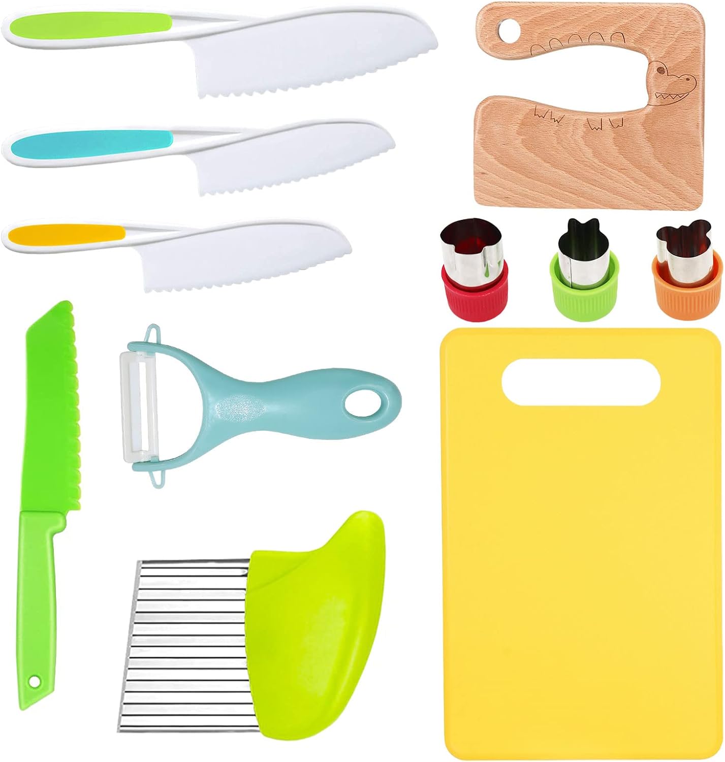 13Pcs Montessori Kitchen Tools Set Cookware Baking Toy Kids Safe Knifes With Cutting Board for Toddlers Real Cooking Accessories
13Pcs Montessori Kitchen Tools Set Cookware Baking Toy Kids Safe Knifes With Cutting Board for Toddlers Real Cooking Accessories