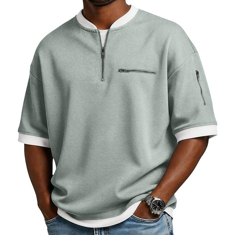 Men s Casual Vintage Short Sleeve T-Shirts Fashion Patchwork Loose Cotton Tshirt Men Half Zipper Streetwear Breathable Tees Tops M
Men s Casual Vintage Short Sleeve T-Shirts Fashion Patchwork Loose Cotton Tshirt Men Half Zipper Streetwear Breathable Tees Tops M