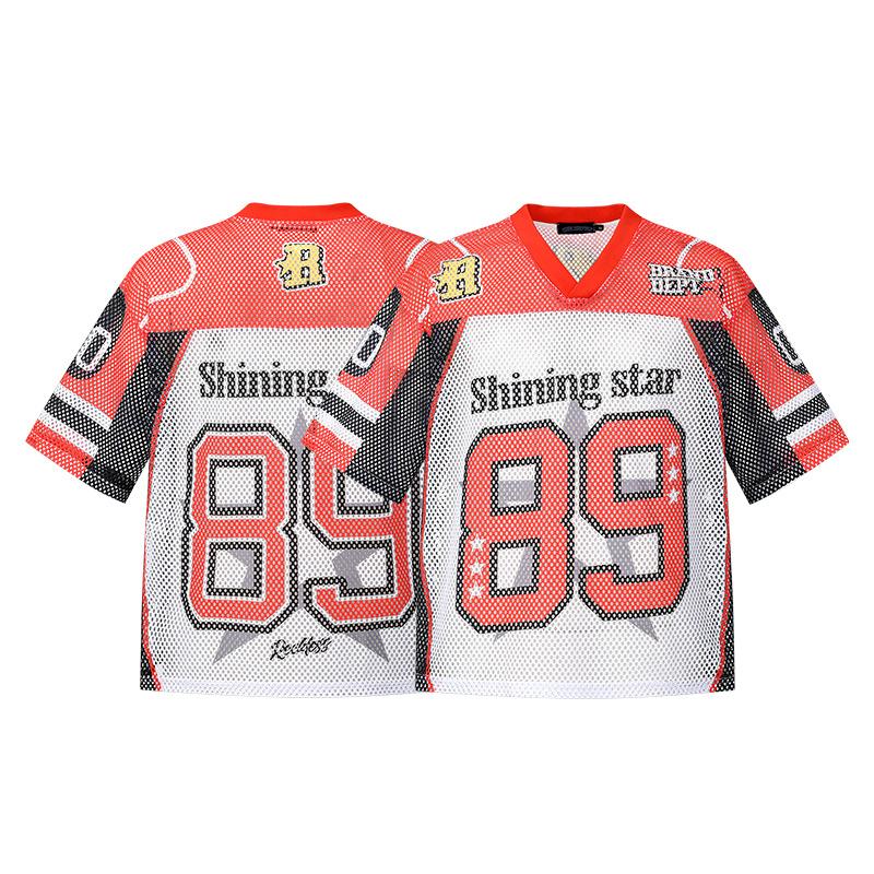 V-Neck Jersey Spring And Summer American Hip-Hop Retro Letter Printing Casual Loose Couple Short-Sleeved T-Shirt Men M
V-Neck Jersey Spring And Summer American Hip-Hop Retro Letter Printing Casual Loose Couple Short-Sleeved T-Shirt Men M