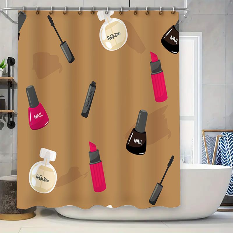 Decorate Your Bathroom With This Stylish And Fun Makeup Print Shower Curtain Set 128 Characters English Title For Image Descript W60H190(CM)-1 Pcs
Decorate Your Bathroom With This Stylish And Fun Makeup Print Shower Curtain Set 128 Characters English Title For Image Descript W60H190(CM)-1 Pcs