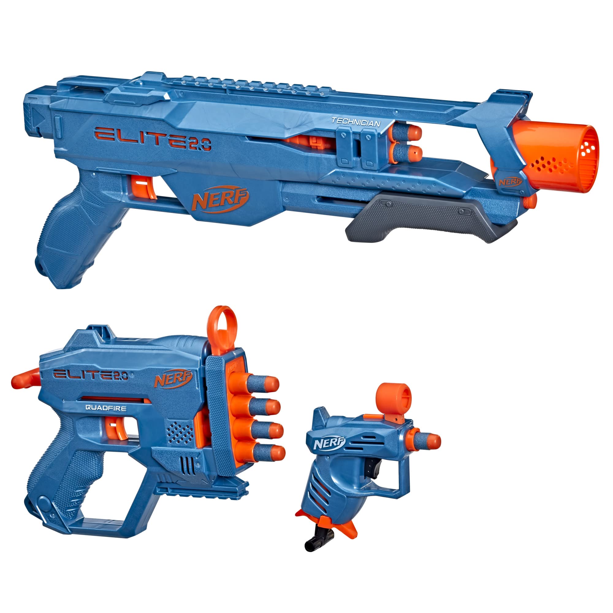 NERF Elite Loadout Pack Technician Quadfire Ace Blaster 14 Elite Darts 2.0 3-Blaster - DS-2, QS-4, SD-1 & (Multicolor).
NERF Elite Loadout Pack Technician Quadfire Ace Blaster 14 Elite Darts 2.0 3-Blaster - DS-2, QS-4, SD-1 & (Multicolor).