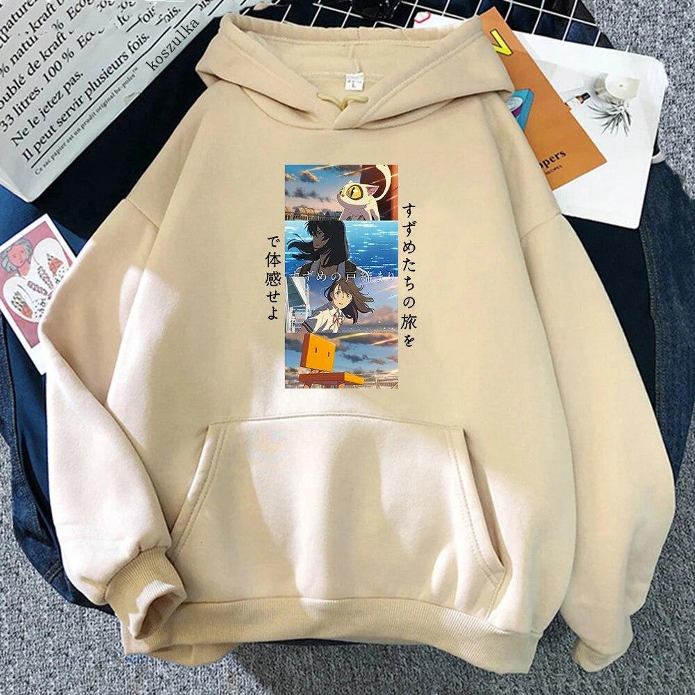 Anime Suzume No Tojimari Hoodie Women Harajuku Hoodies Unisex Sweatshirts Vintage Unisexga Cartoon Kawaii Cat Lover Sudaderas
Anime Suzume No Tojimari Hoodie Women Harajuku Hoodies Unisex Sweatshirts Vintage Unisexga Cartoon Kawaii Cat Lover Sudaderas