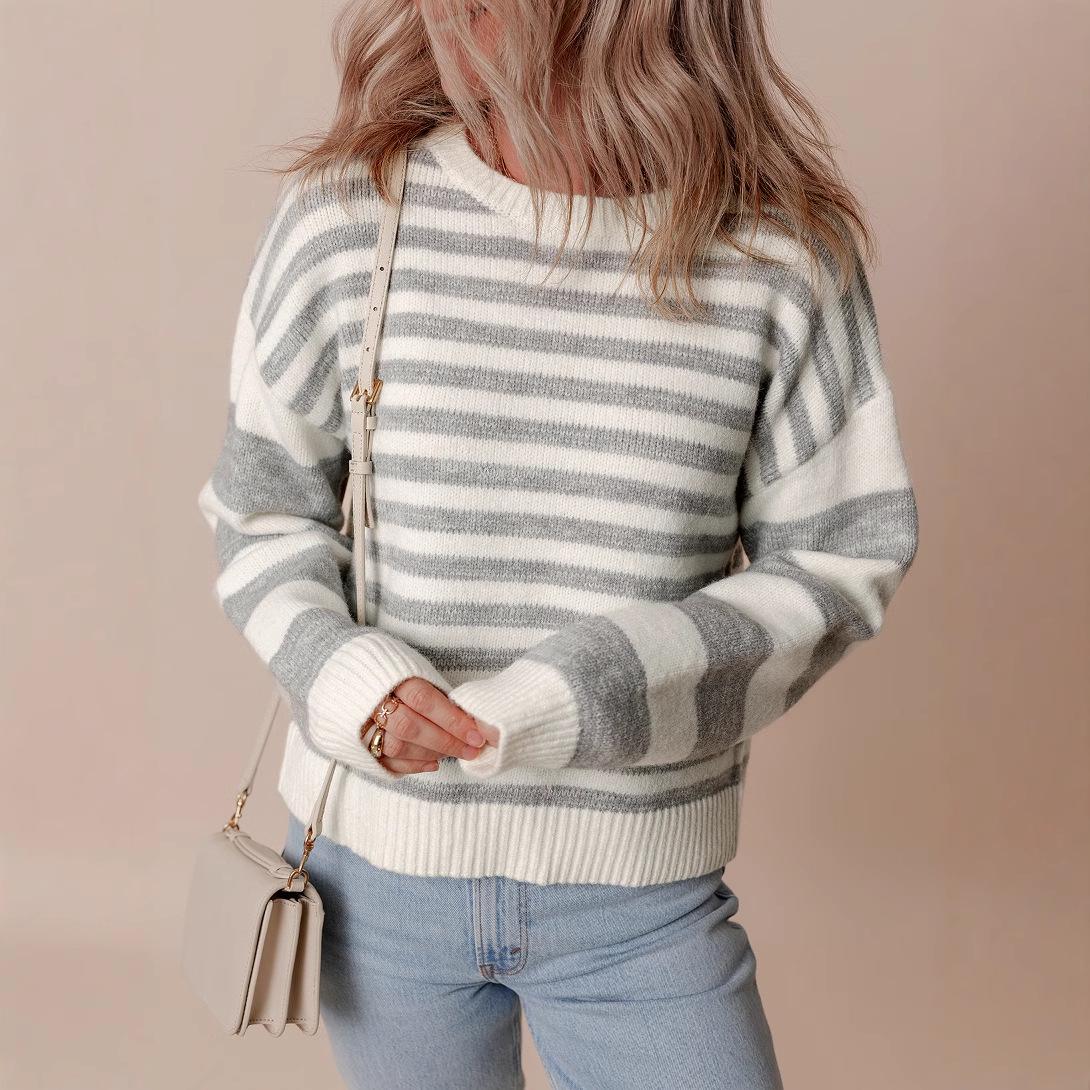 Shiying Women s Striped Crew Neck Sweater - Casual, Loose Fit for Autumn and Winter M сірий колір
Shiying Women s Striped Crew Neck Sweater - Casual, Loose Fit for Autumn and Winter M сірий колір