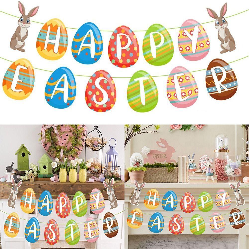 Colored Eggs Photo Booth Props Pulled Banner Bunny Happy Easter Hanging Banners Pull up Banner
Colored Eggs Photo Booth Props Pulled Banner Bunny Happy Easter Hanging Banners Pull up Banner
