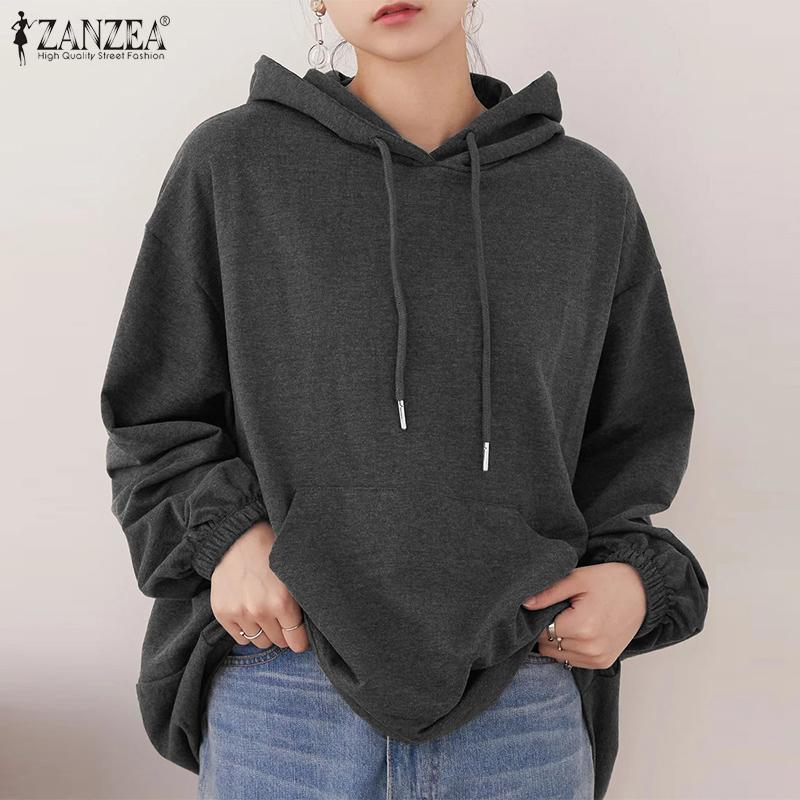 ZANZEA Женская свободная толстовка с капюшоном и круглым вырезом с длинными рукавами, блузка
ZANZEA Женская свободная толстовка с капюшоном и круглым вырезом с длинными рукавами, блузка