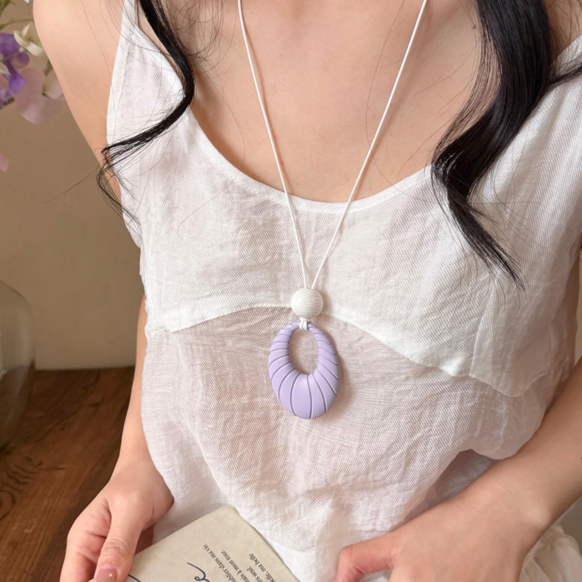 2026 New Geometric Pendant Necklaces Women Macaron Color Oval Sweater Chain Exquisite Aesthetic Daily Party Jewelry Accessories фіолетовий
2026 New Geometric Pendant Necklaces Women Macaron Color Oval Sweater Chain Exquisite Aesthetic Daily Party Jewelry Accessories фіолетовий